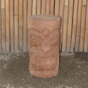 Tiki-Statue im polynesischen Stil, Modell mit Zähnen, H 50cm 
